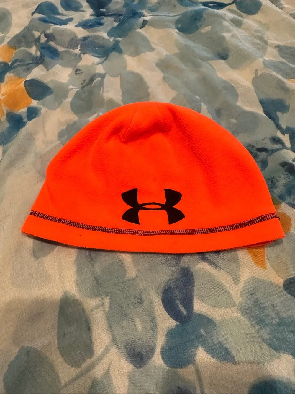 Under Armour Kids Neon Orange Logo Fleece Beanie